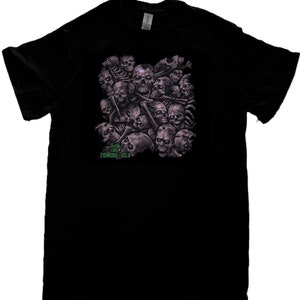 Maglietta Zombie, Zombie Skull Stack, Costume di Halloween (Felpa, Felpa con cappuccio disponibili su richiesta) #725o