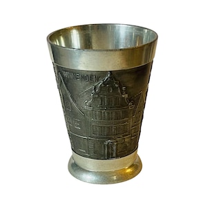 Pewter Cup Vintage Eduard Scholl & Co Winnenden and Stadt-Kirche Winnenden 3.75&quot; x w.75&quot;