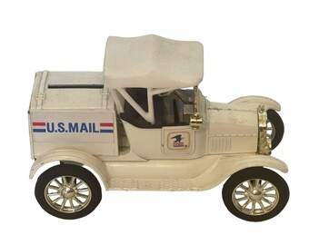 Model Car Metal Bank US Mail 1988 by Ertl 1918 Runabout 3.25" x 5"