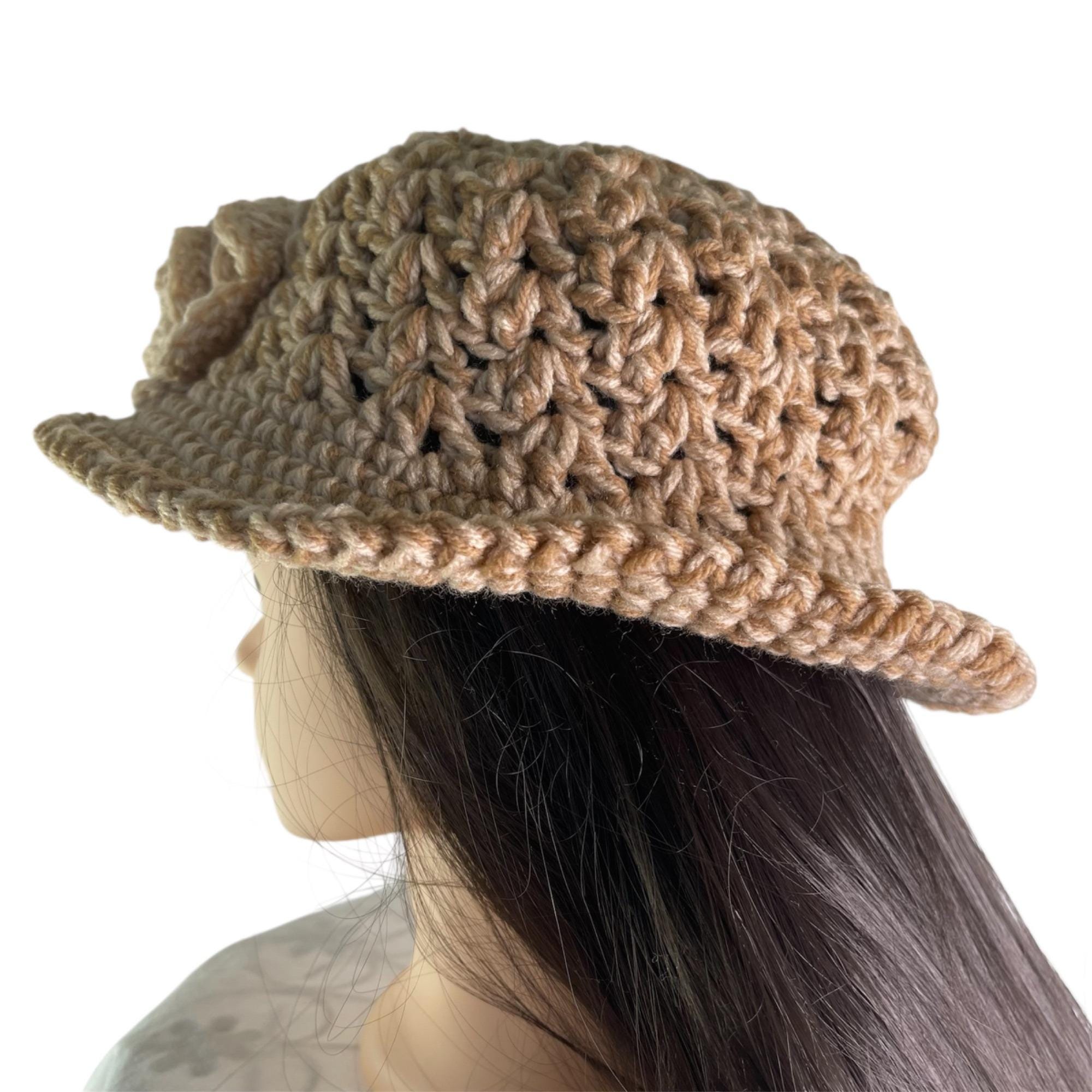 Crochet Bucket Hat Fancy Retro Cloche Style Tan Handmade  display picture 1