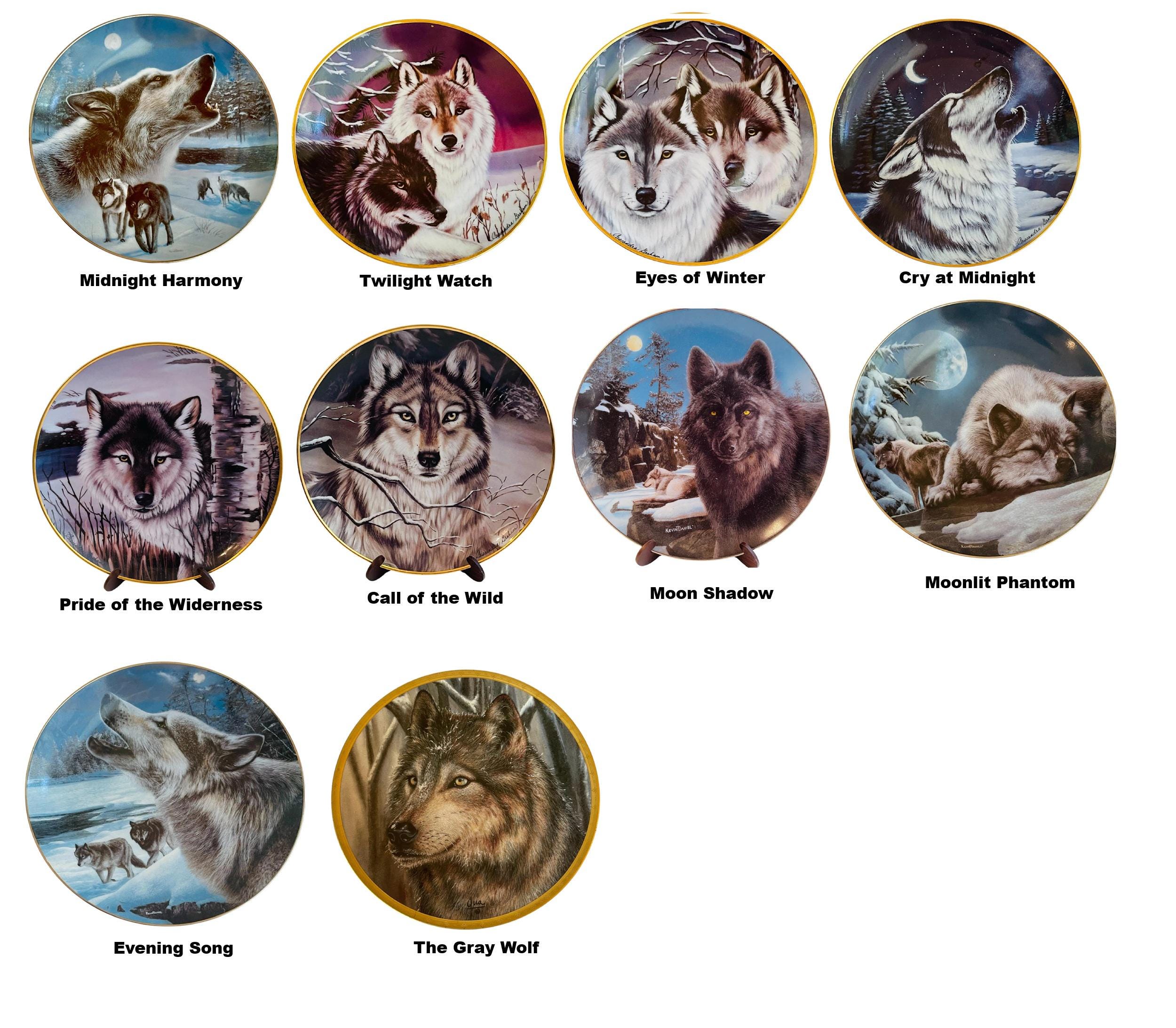 Vintage Wolf Plate Collection Bradford Exchange Franklin Mint