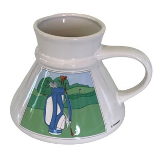 Vintage Golf Mug Curtis Swan Otagiri Wide No Spill Travel Mug 10 oz  Coffee Tea