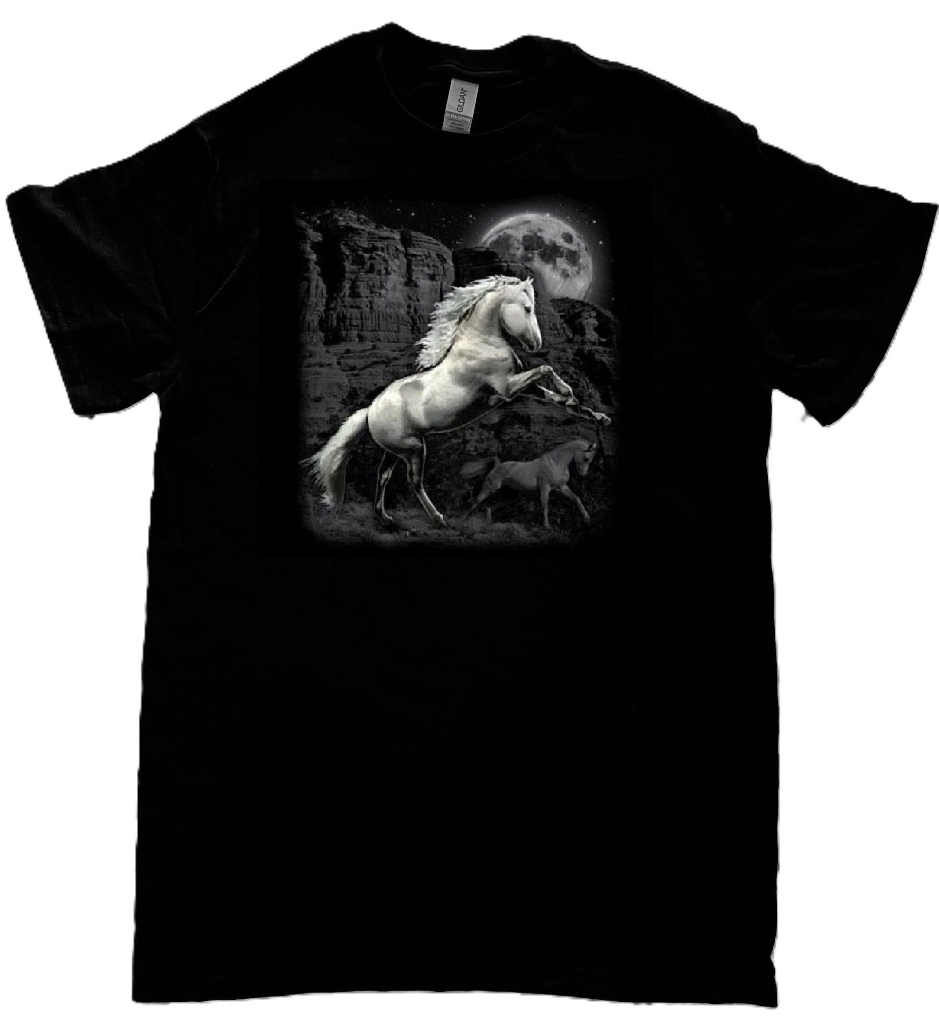 Horse T Shirt, White Stallion Horse Wilderness (sweatshirt