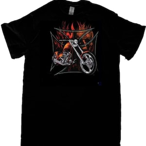 Motorcycle Biker T Shirt, Maltese Cross (Sweatshirt, Hoodie Available on Request) #047*