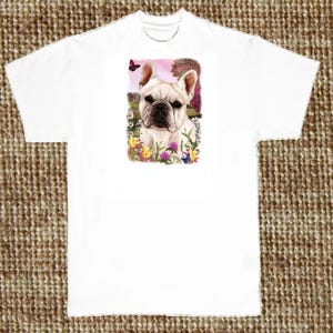 French Bulldog T Shirt, Bulldog Floral Dog, (Sweatshirt, Hoodie Available on Request) #821d