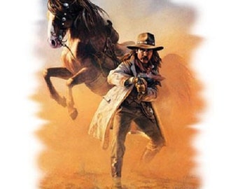 Western Cowboy Horse T-shirt, Arizona Ranger Gunslinger Graphic
