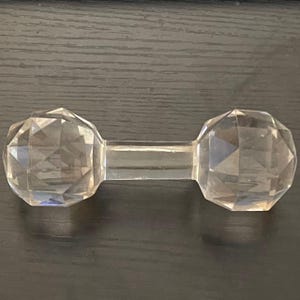 Cut Crystal Knife Rest Barbel Shape 4.25&quot; Vintage