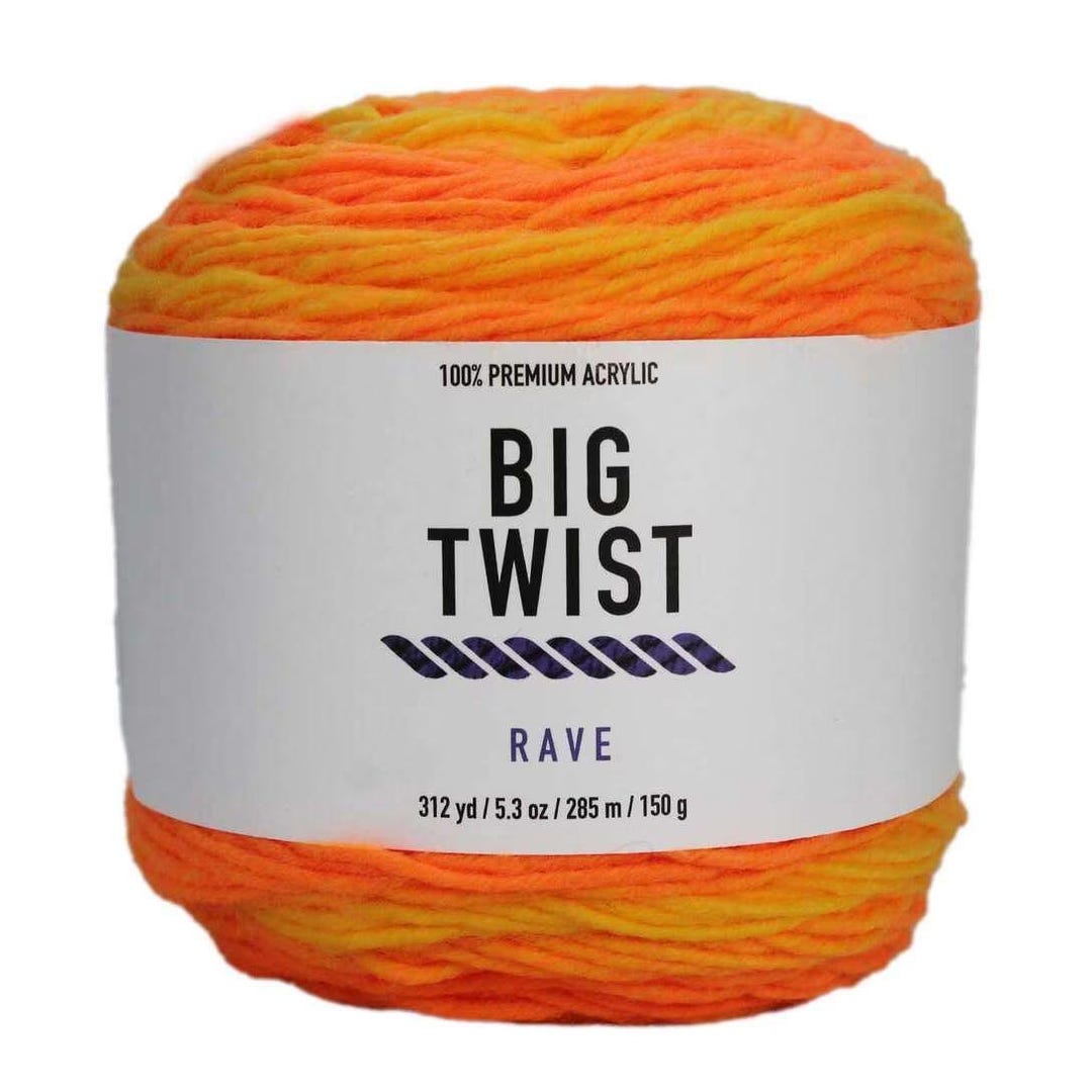 Rave Big Twist Yarn Electric Citrus Ombre Effect 312yds 4 Weight ...