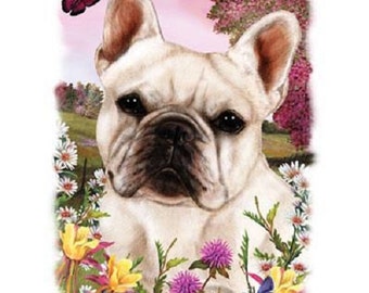 French Bulldog T Shirt, Bulldog Floral Dog, (Sweatshirt,  Hoodie Available On Request)  #821d
