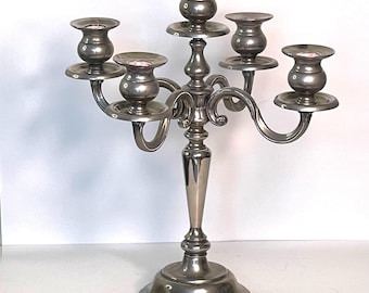 Vintage Silver Plate Candelabra For 5 Tapered Candlesticks 14.5" T 13" W