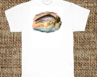 Rainbow Trout T-Shirt: Jumping Fish Graphic Tee (Sweatshirt, Hoodie Available) 249