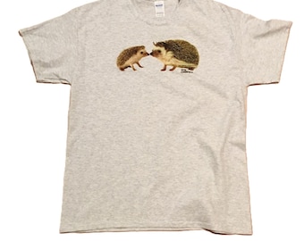 Hedge Hog T Shirt, Hedgehog Kiss, (Sweatshirt, Hoodie Available on Request) #268b