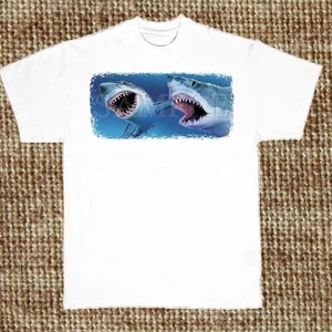 Shark T Shirt, Great White (Sweatshirt, Hoodie Available on Request) #250a
