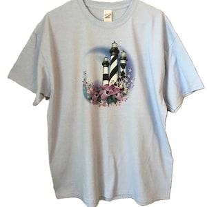 LightHouse  T - Shirt Hibiscus Flower, (Sweatshirt, Hoodie Available on Request) 747e