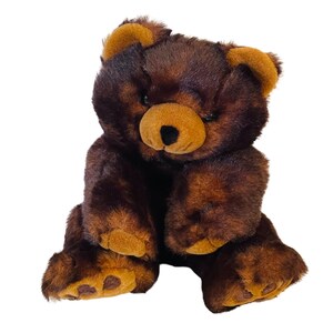Joshua Bear 1999 Wish Pets Black Brown Teddy Bear 18&quot; Vintage