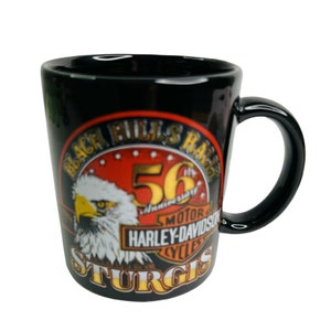 Sturgis Rally Mug 56th Anniversary 1996 Harley Davidson Motorcycles Licensed Ceramic 56th Annual Black Hills Rally 8 oz Vintage