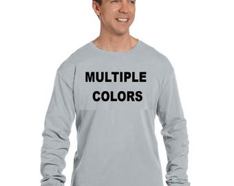 Blank Long Sleeve T-Shirt, Mens Unisex, 100% Cotton