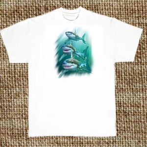 Shark T Shirt, Great White, (Sweatshirt, Hoodie Available on Request) #250c