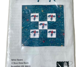 Vintage Embroidery Holly Quilt Kit by Sylvia Hansen Holiday Christmas Craft New