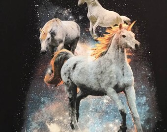Eenhoorn-T-shirt, Space Unicorns (sweatshirt, hoodie beschikbaar op aanvraag) #711a