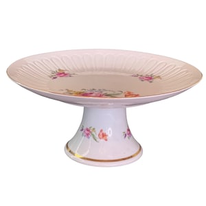 Vintage German Cake Stand Plate Graf Hennenberg Porzellan 1777 German 11&quot; x 5&quot;