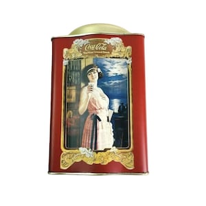 Coke Coca-Cola Blechdose mit Deckel Vintage1920 Thema Altmodische Damen