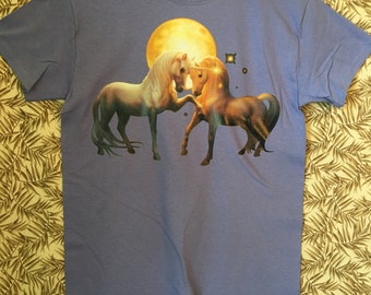 T-shirt Unicorn Moon, (sweatshirt, hoodie op aanvraag beschikbaar) #711b