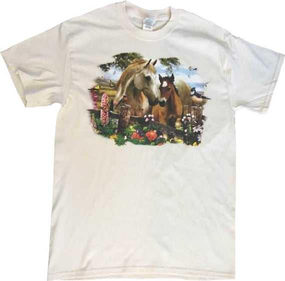 Horse T Shirt, Hollyhock Horse, (Sweatshirt, Hoodie Available on Request) #241c