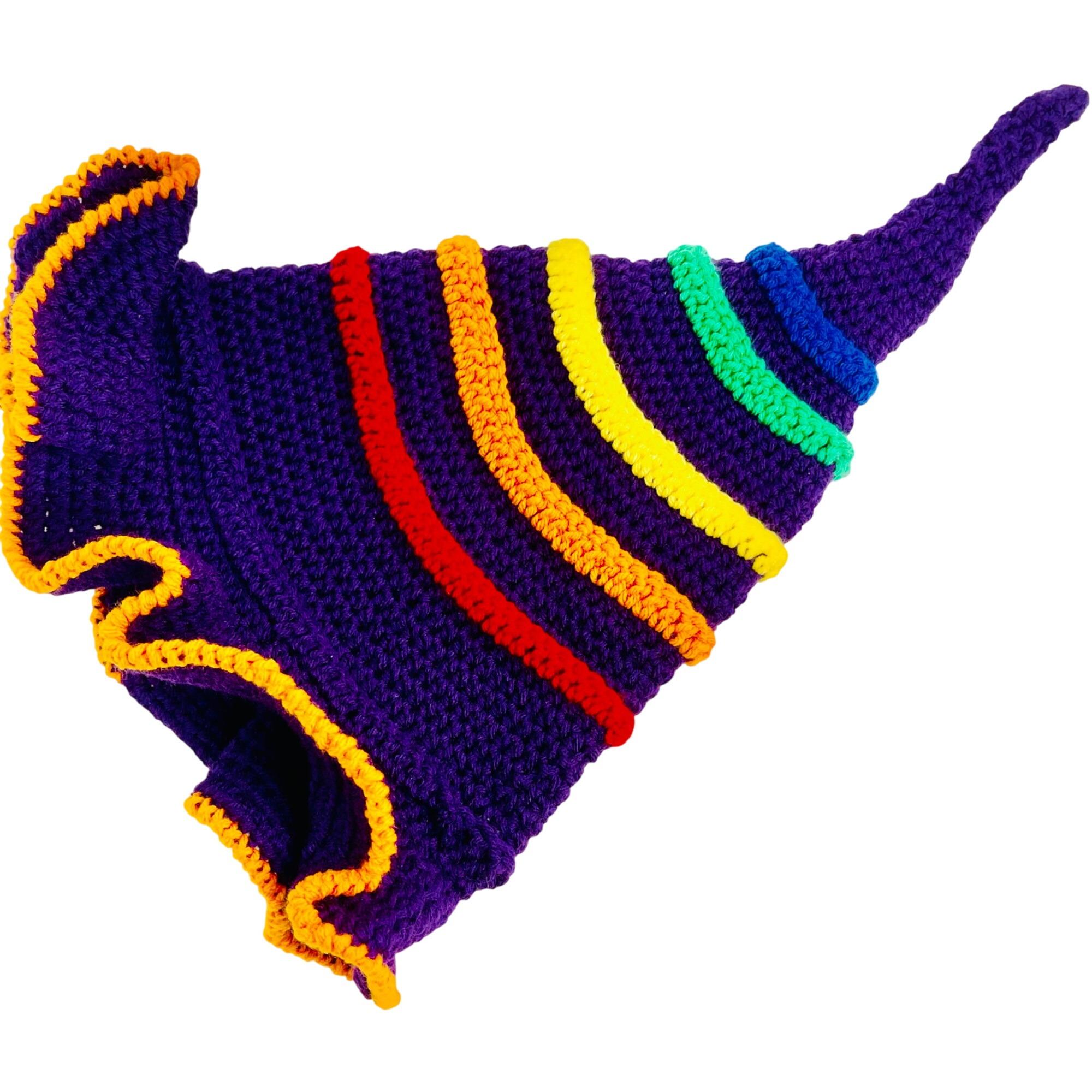 Crochet Witch Wizard Hat Handmade Purple Blue Orange Red  display picture 1