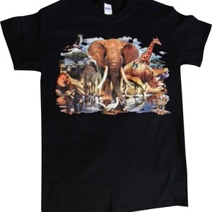 African Animal Oasis T Shirt, 3D Puff Ink (Sweatshirt, Hoodie Available on Request) #269a