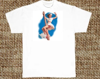 Sailing Pin Up Girl T Shirt, Anchor's Away, (Sweatshirt, Hoodie Available on Request) #584f