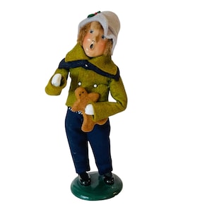 Byers Choice Boy with Gingerbread Man 1996 Carolers Collection No Box
