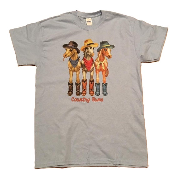 Horse T Shirt, Cowboy Boot Hat Horses, Western Country Bums