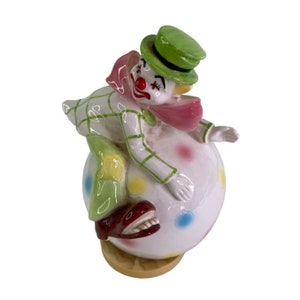 Musical Clown on a Rotating Ball by Schmid Plays &quot;Sing, Sing a Song&quot; 1979 Vintage