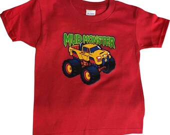 Mud Monster Truck-tröja: Barntröja med grafisk design (tröja, hoodie finns) 421c