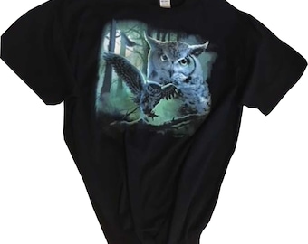 Owl T Shirt, Moonlit Night, (Sweatshirt, Hoodie Available on Request) # 218c