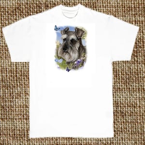 Shirt Schnauzer, bloemen Schnauzer, (sweatshirt, hoodie beschikbaar op aanvraag) #905a