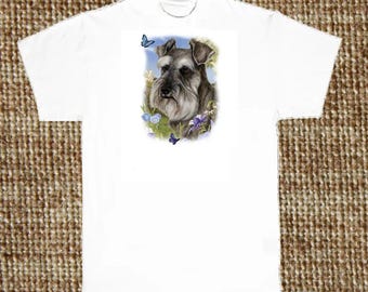 Schnauzer Shirt, Schnauzer Dog Floral, (Sweatshirt, Hoodie Available on Request) #905a