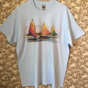Sailing Boating T Shirt, Scenic Sailboat Regatta, (Sweatshirt, Hoodie Available on Request) #745d