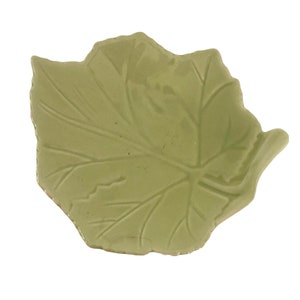 Green Leaf Shape Relish Dish Trinket Tray Ceramic California Pantry 2002 Vintage 6.5&quot; x 5.5&quot;