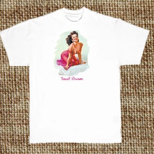 Vintage Pin Up Girl T Shirt, 1950&#39;s Girl, (Sweatshirt, Hoodie Available on Request) #584h
