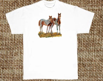 Horse T Shirt, Paint Foal Horses, (Sweatshirt, Hoodie Available on Request) #244e