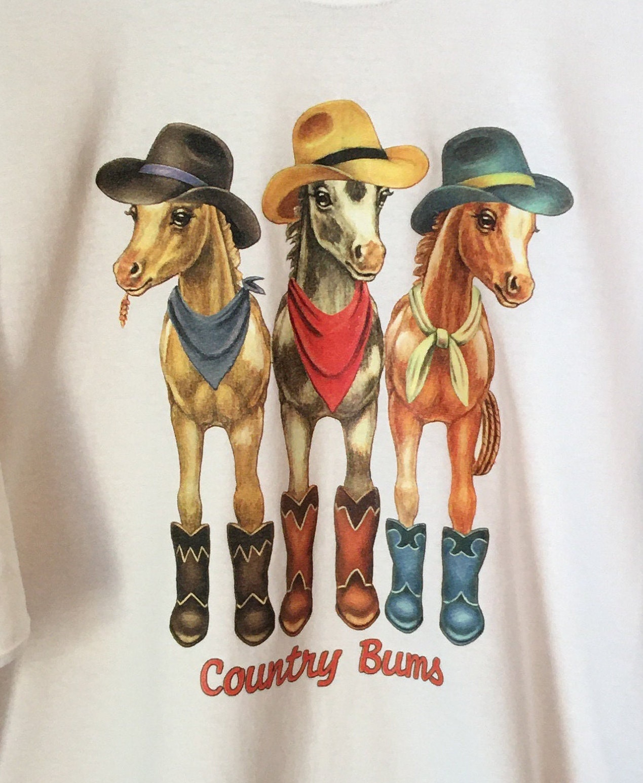 Horse T Shirt, Cowboy Boot Hat Horses, Western Country Bums