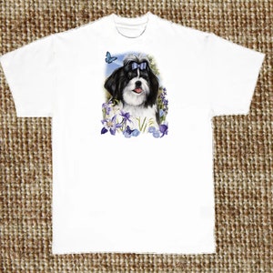 Shih Tzu T Shirt, Dog Floral (Sweatshirt, Hoodie Available on Request) #910a
