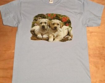 Yellow Lab T Shirt, Labrador Retriever Puppies, (Sweatshirt,  Hoodie Available On Request) #875p
