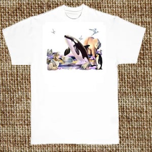 Arctic Polar Animal T Shirt, Orca Whale, Polar Bear, Penguin, (Sweatshirt, Hoodie Available On Request) #549