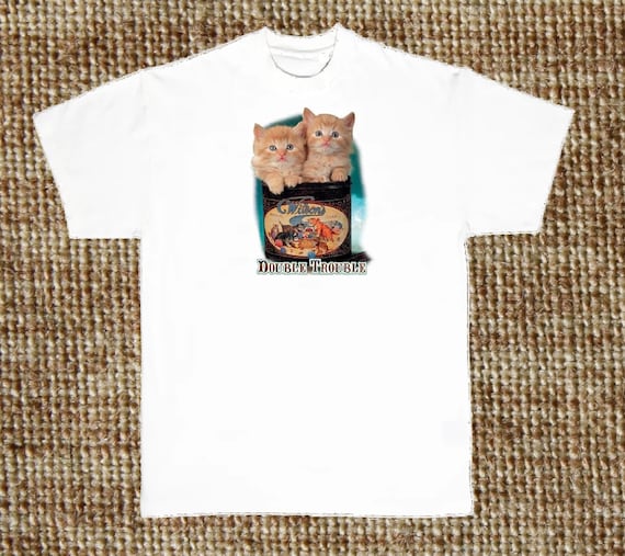 Kitten T Shirt, Double Trouble Kittens (Sweatshirt, Hoodie Available on Request) #275f