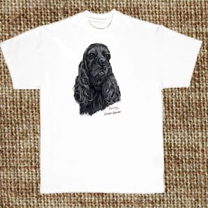 Black Cocker Spaniel Dog T Shirt, (Sweatshirt, Hoodie Available on Request) #829f
