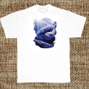 Humpback Whale T Shirt, Tropical Moonlight (Sweatshirt, Hoodie Available on Request) #549b