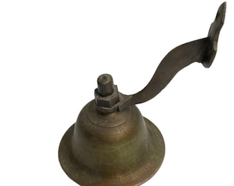 Campana da nave vintage in ottone massiccio con staffa di montaggio a parete, campana marittima da nebbia per cena, 4,5"